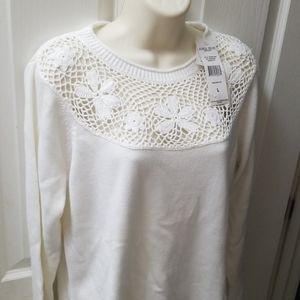 NWT off white sweater, Large, L, gorgeous detail